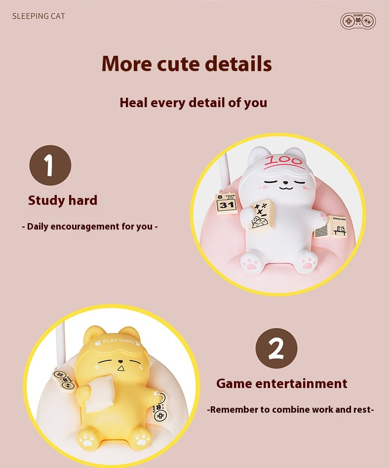 Creative Sleeping Cat Small Night Lamp Night Charging Pat Lamp