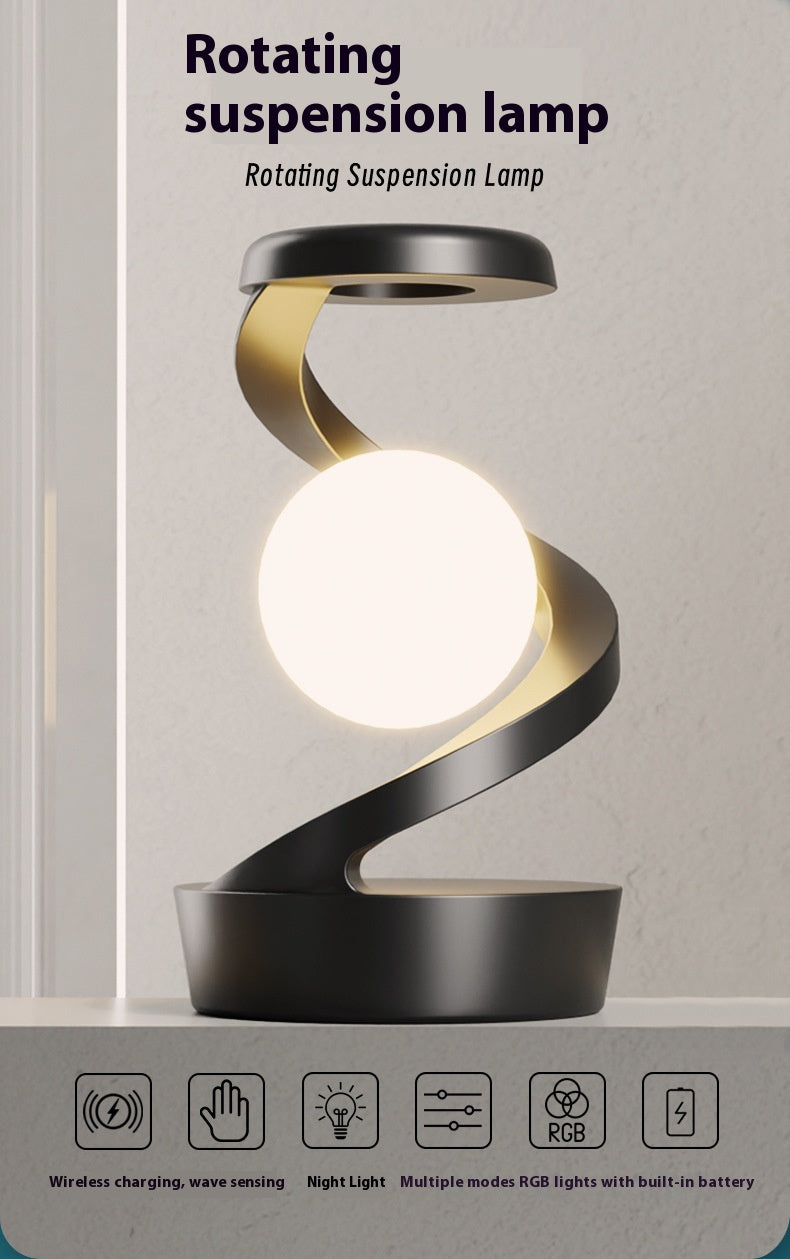 Rotating Suspension Table Lamp Wireless Charging Creative Small Night Lamp