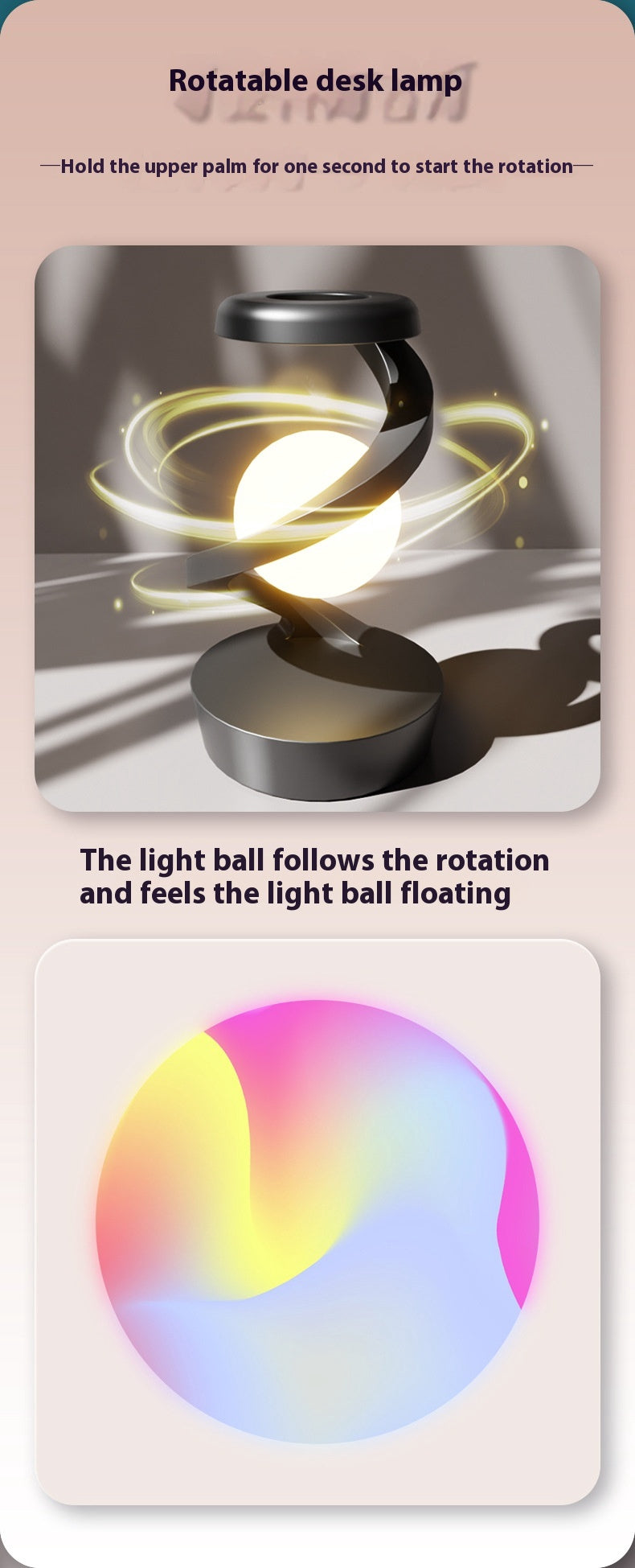 Rotating Suspension Table Lamp Wireless Charging Creative Small Night Lamp