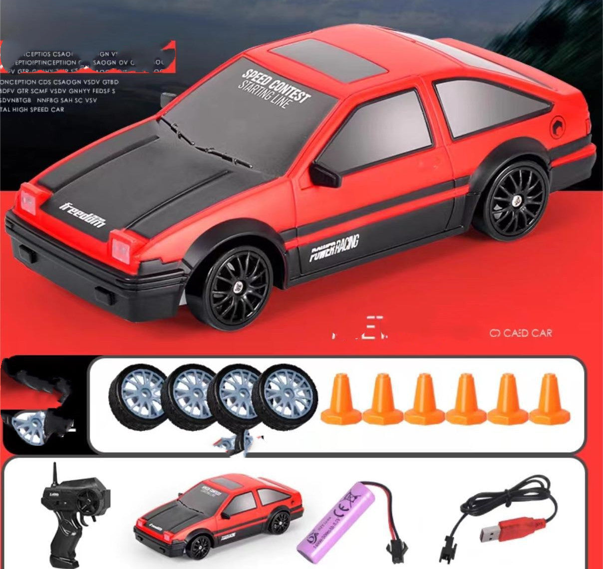 "4WD RC Drift Car - GTR & AE86 Models, Remote Control Racing Toy"
