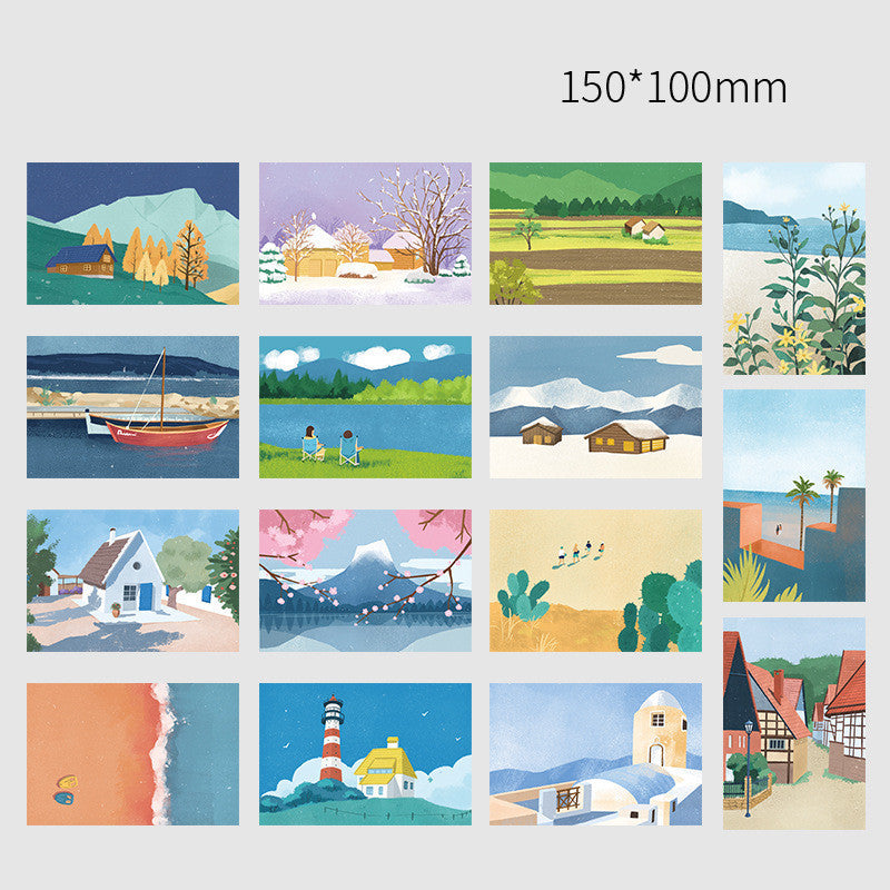 15 Travel Diaries Wall Decor Cards
