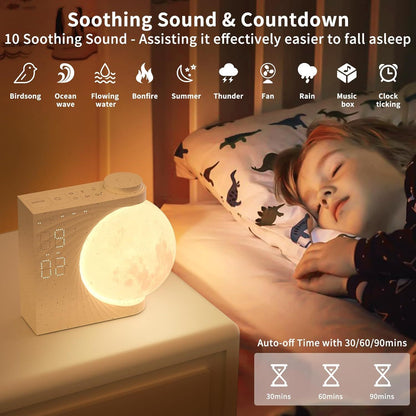 Colorful Atmosphere Moon Light Clock Wake Up Alarm