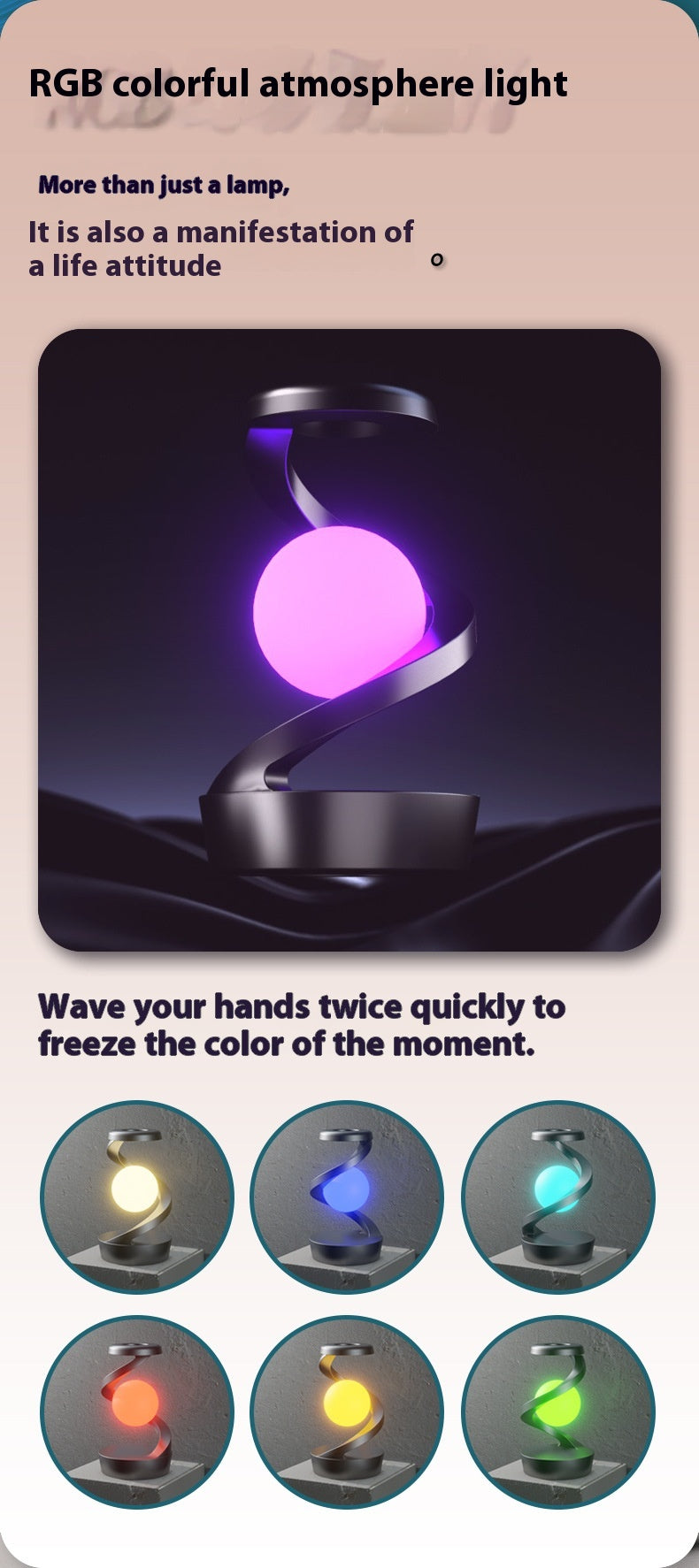 Rotating Suspension Table Lamp Wireless Charging Creative Small Night Lamp