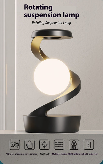 Rotating Suspension Table Lamp Wireless Charging Creative Small Night Lamp