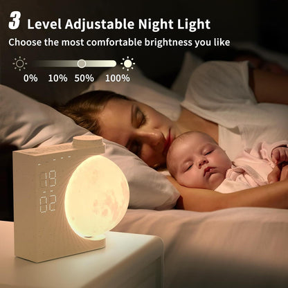 Colorful Atmosphere Moon Light Clock Wake Up Alarm