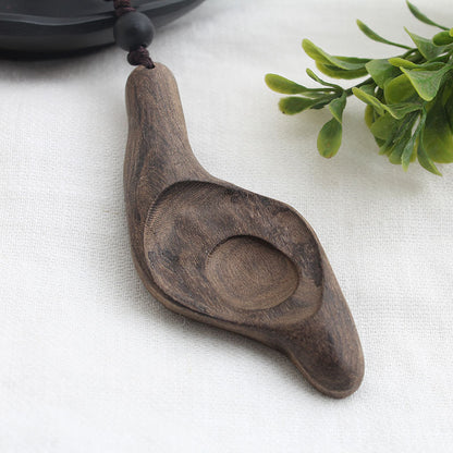 Ancient long sweater wooden chain necklace