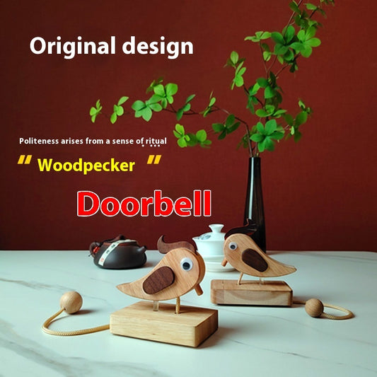 Creative Handmade Doorbell Woodpecker Knocker