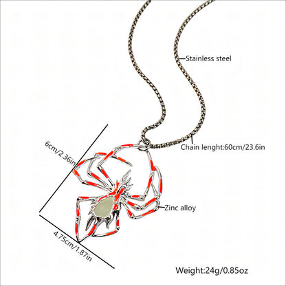 Stereo Luminous Spider Necklace Jewerly Glowing Night Fluorescence Antique Vintage Glow In The Dark For Men Women Gift Party Halloween Day Club