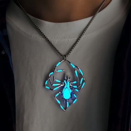 Stereo Luminous Spider Necklace Jewerly Glowing Night Fluorescence Antique Vintage Glow In The Dark For Men Women Gift Party Halloween Day Club