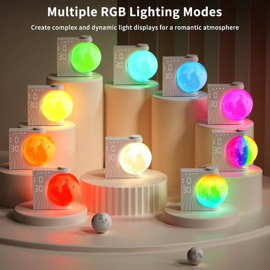 Colorful Atmosphere Moon Light Clock Wake Up Alarm