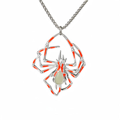 Stereo Luminous Spider Necklace Jewerly Glowing Night Fluorescence Antique Vintage Glow In The Dark For Men Women Gift Party Halloween Day Club