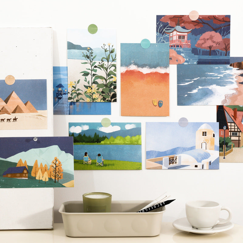 15 Travel Diaries Wall Decor Cards