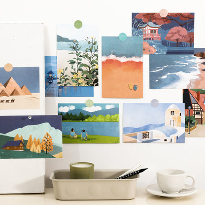 15 Travel Diaries Wall Decor Cards