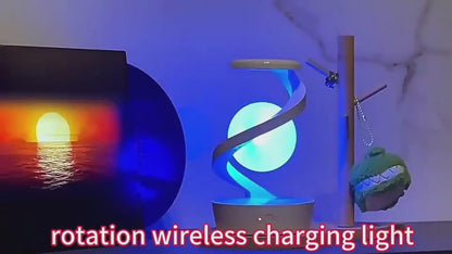 Rotating Suspension Table Lamp Wireless Charging Creative Small Night Lamp